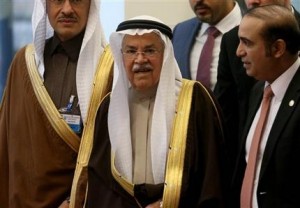 Saudi Arabia's Minister of Petroleum and Mineral Resources Ali Ibrahim Naimi arrives for a meeting of the Organization of the Petroleum Exporting Countries, OPEC, at their headquarters in Vienna, Austria, Friday, Dec. 4, 2015. (AP Photo/Ronald Zak)